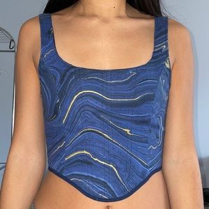 handmade reversible corset - starry night inspired